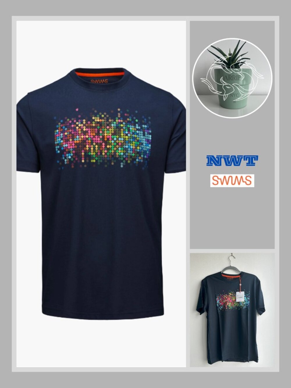SWIMS - Men's Graphic T Shirt - Navy (M)